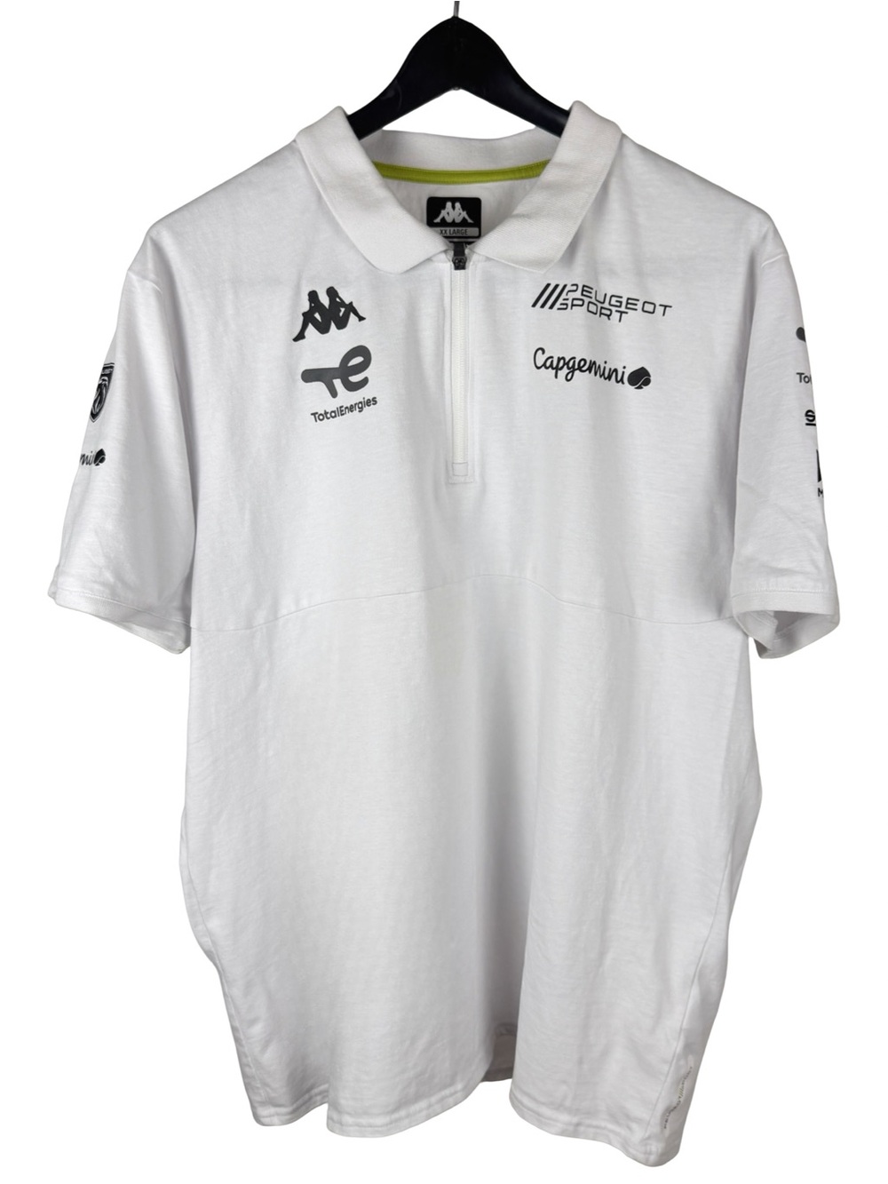 Mens Kappa X Peugeot Sport Sportswear Racing White Polo Shirt Size 2XL